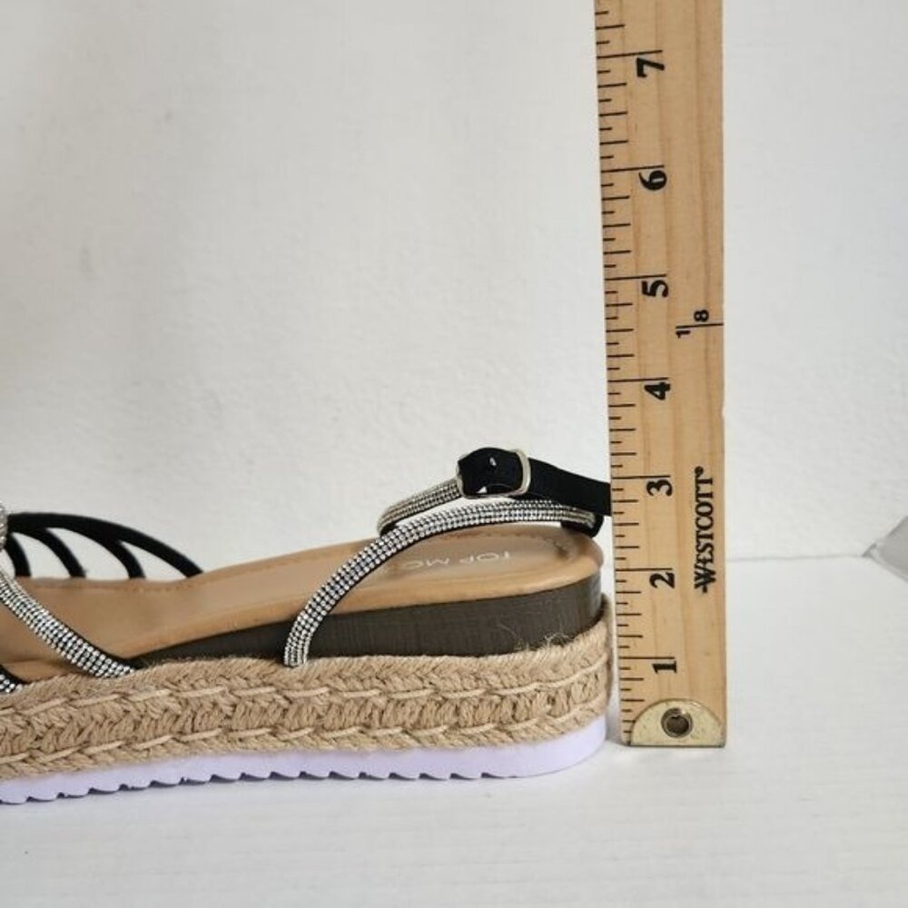 Top moda Knotted Rhinestone Wedge Sandals Bling Bling Platform Size 8,5 - Picture 7 of 9